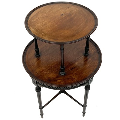 Lot 1928 - A 19th century mahogany circular dumb waiter with two tiers.