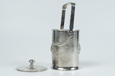 Lot 9 - A Chinese silver preserve jar, stamped 'Tuck Chang', Shanghai 1870-1920.