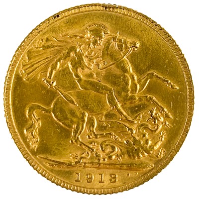 Lot 221 - A George V 1914 full sovereign coin.