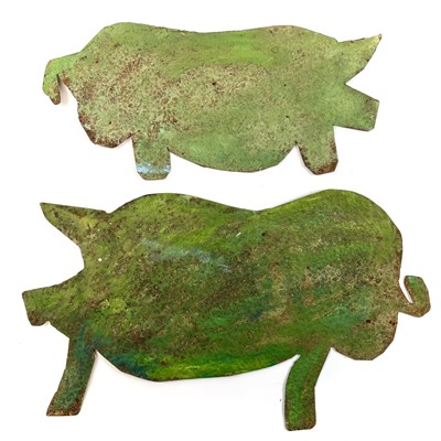 Lot 219 - A painted sheet iron pig.