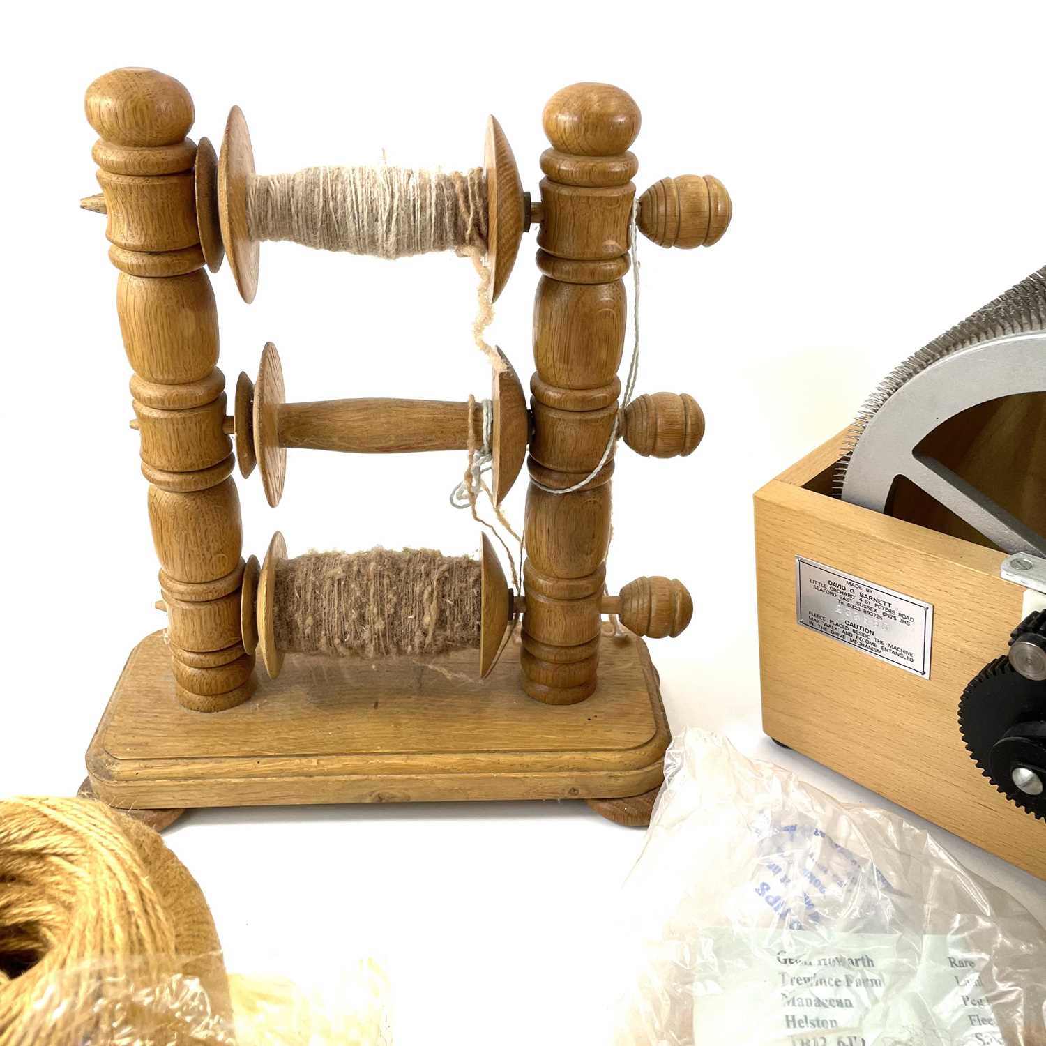 Lot 90 A drum carding machine.