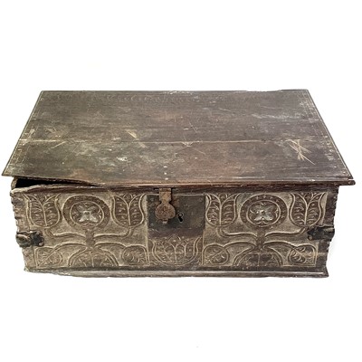 Lot 77 - An oak bible box.