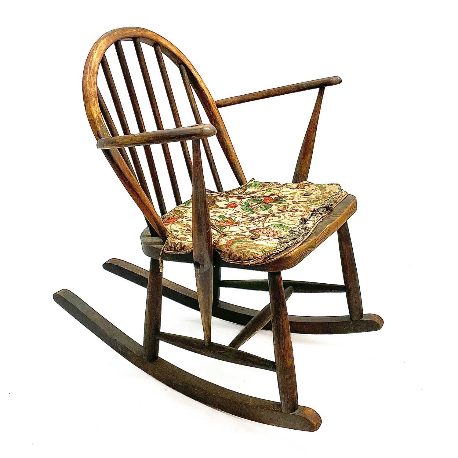 Lot 154 - An Ercol type elm and beech low rocking