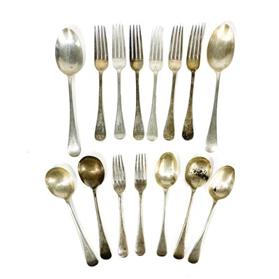 Lot 376 - An Edwardian Silver cutlery set by Walker & Hall.