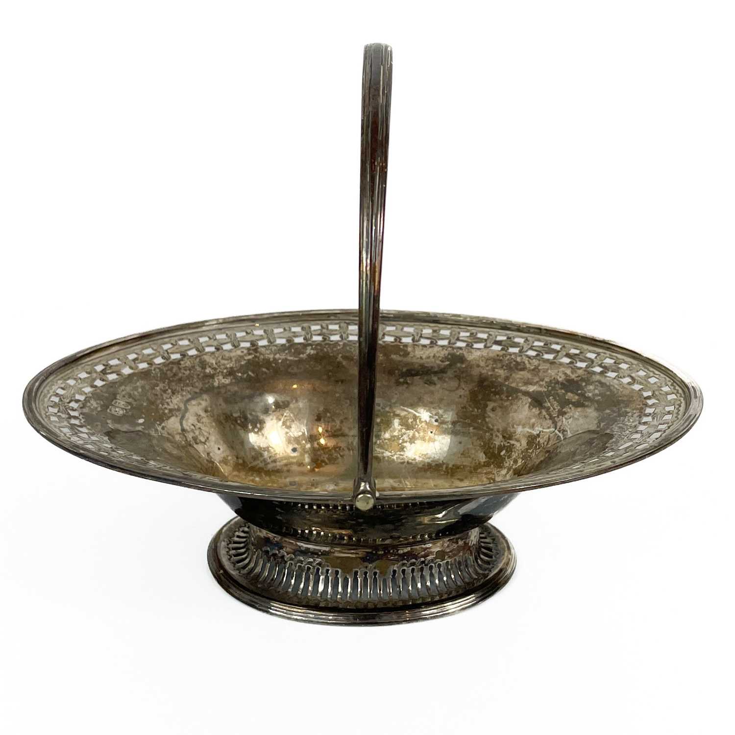 Lot 94 - Victorian silver swing handled bonbon dish by Ephraim Tysall