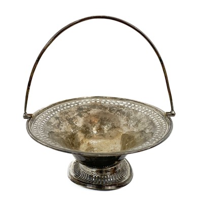 Lot 94 - Victorian silver swing handled bonbon dish by Ephraim Tysall