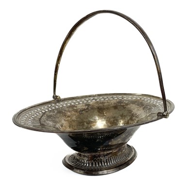 Lot 94 - Victorian silver swing handled bonbon dish by Ephraim Tysall