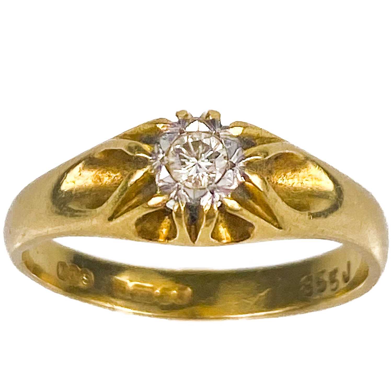 Lot 166 - An 18ct gold diamond set gentleman's single