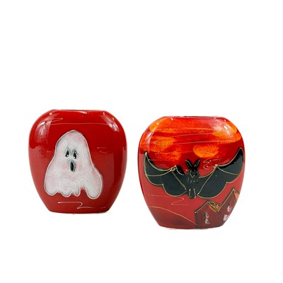 Lot 816 - An Anita Harris art pottery vase decorated with a  witch and an orange moon.