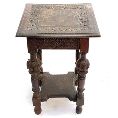 Lot 160 - A Victorian oak square side table.