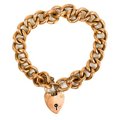 Lot 94 - A 9ct rose gold curb link bracelet.