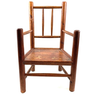 Lot 102 - An ash and pine child's chair.