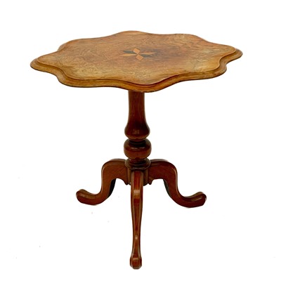 Lot 1948 - A Victorian figured walnut and inlaid occasional table.