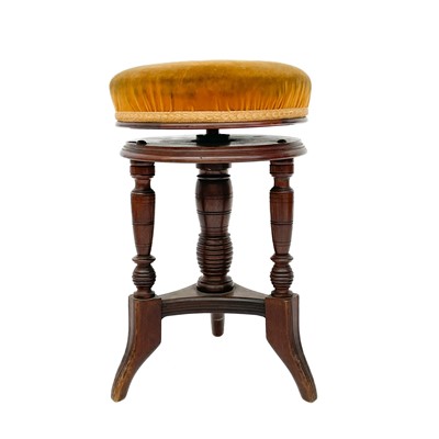 Lot 1947 - A late Victorian walnut adjustable music stool.