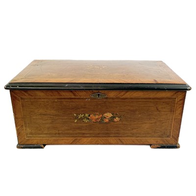 Lot 54 - A late Victorian walnut music box case.