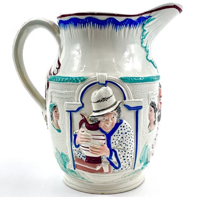 Lot 11 - A Staffordshire pearlware Pratt-type jug.