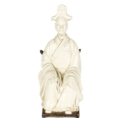 Lot 209 - A Kathleen Fisher porcelain figure of a seated Chinese Empress..