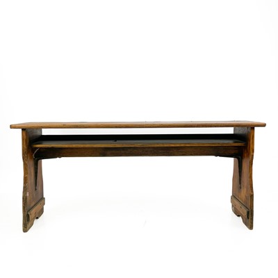 Lot 1883 - A Victorian pitch pine school desk.