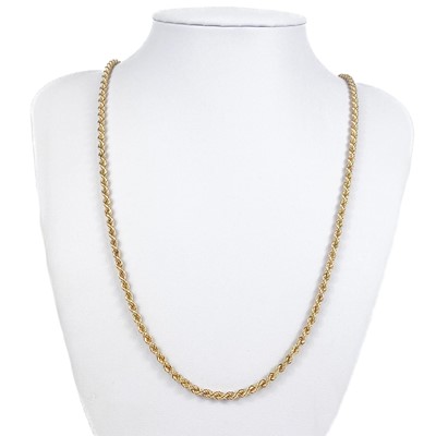 Lot 104 - A 9ct rope twist necklace.