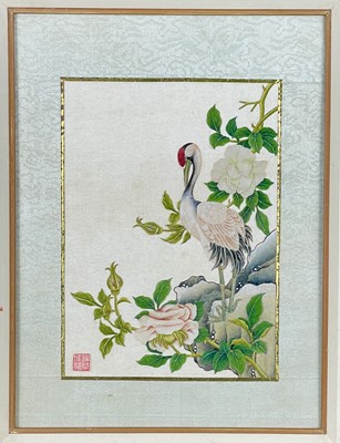 Lot 225 - A pair of Chinese collage paintings raised on silk, early 20th century.