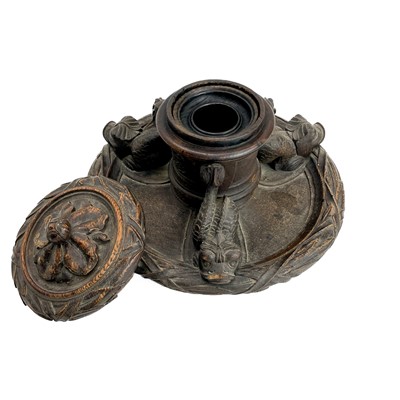 Lot 453 - La Lutine An oak inkwell or Standish made from timber recovered from the wreck.