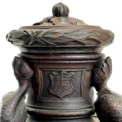 Lot 453 - La Lutine An oak inkwell or Standish made from timber recovered from the wreck.