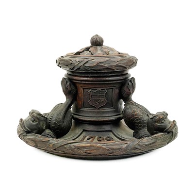 Lot 453 - La Lutine An oak inkwell or Standish made from timber recovered from the wreck.