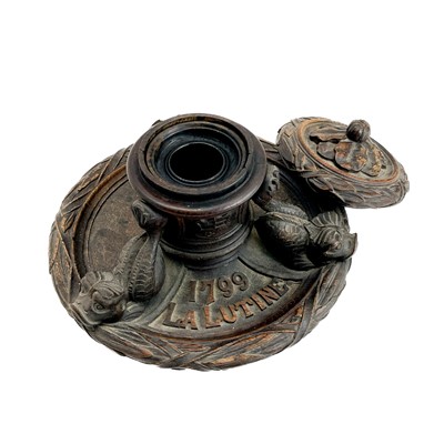 Lot 453 - La Lutine An oak inkwell or Standish made from timber recovered from the wreck.