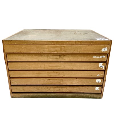 Lot 131 - Wooden plan chest from the studio of Karl Weschke.