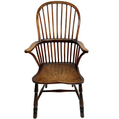 Lot 127 - An ash and elm Windsor armchair.