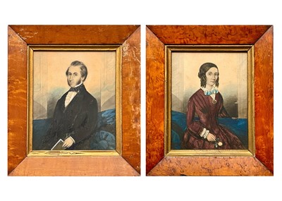 Lot 145 - A pair of early Victorian miniature portraits.