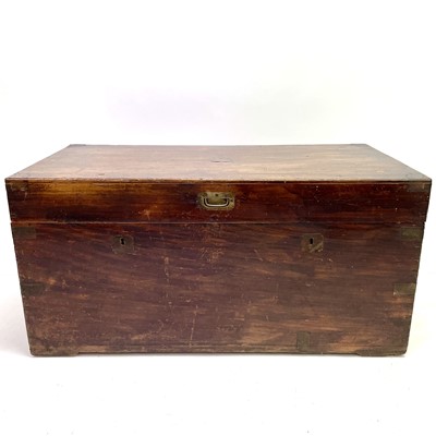 Lot 186 - A Victorian stained camphor wood military chest.