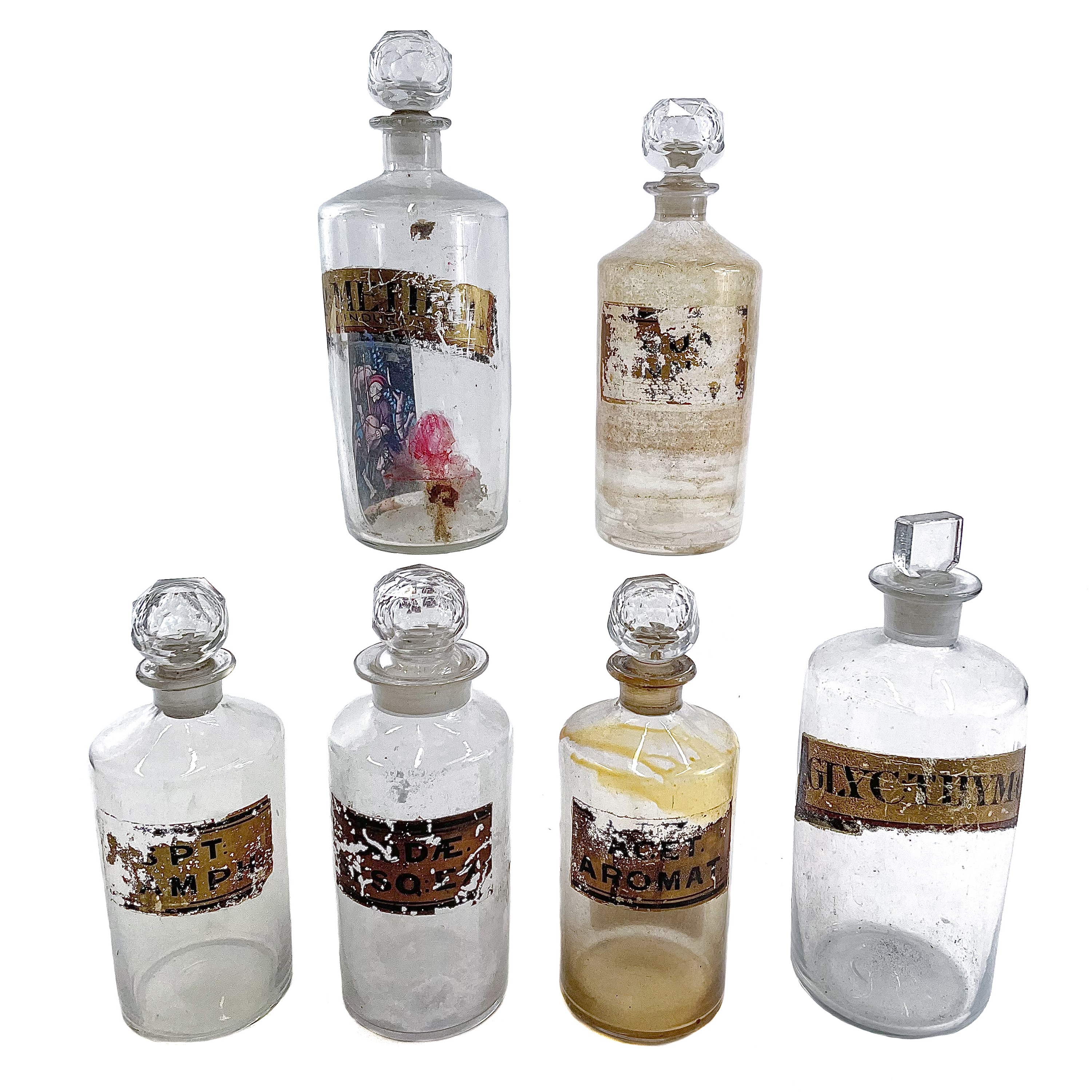 Lot 182 A large glass apothecary bottle and stopper.