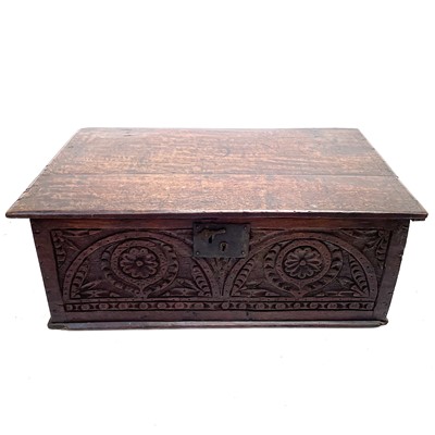 Lot 187 - A 17th century oak box.