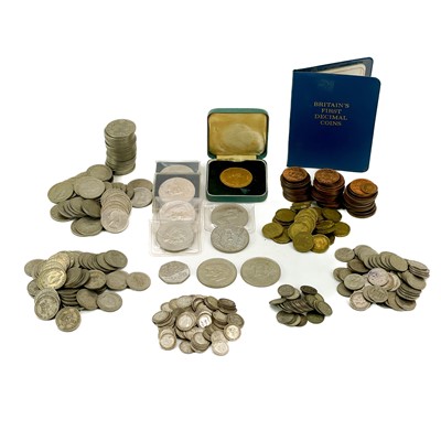 Lot 20 - Great Britain Silver 3 Pence Coins plus other later cupronickel and bronze coinage.