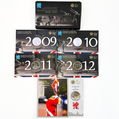 Lot 110 - London Olympics Complete Collection Pack  2009 - 2012 etc in Royal Mint Packaging (x5)