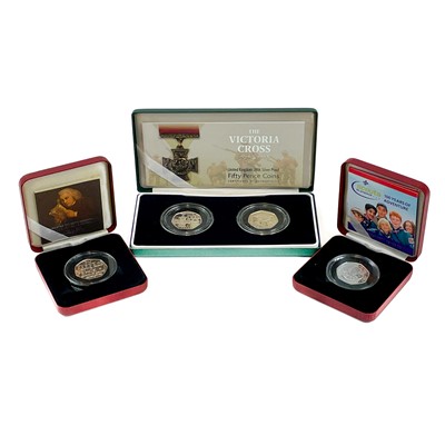 Lot 28 - Great Britain 50 pence silver proof cased 2005 to 2007. All with certificates of authenticity.