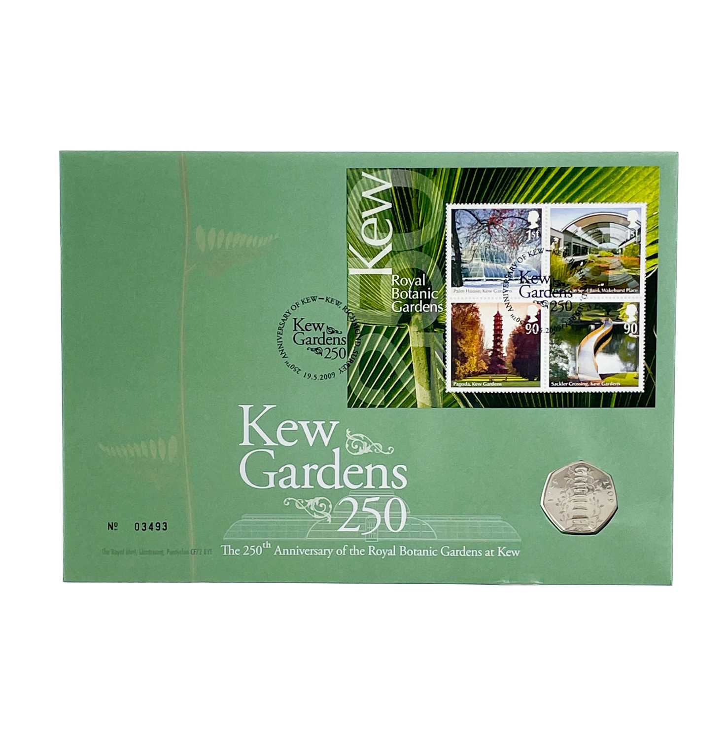 Lot 33 - Great Britain 50 pence Kew Gardens 2009 uncirculated coin postal cover.