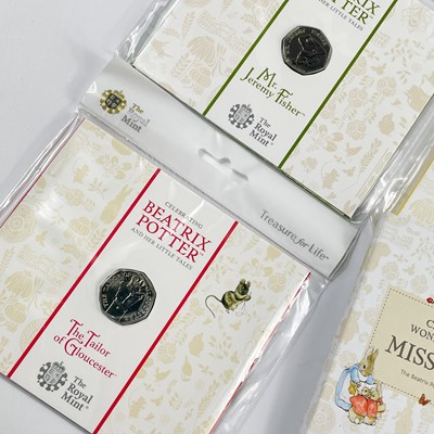 Lot 42 - UK 50 pence Uncirculated Beatrix Potter coins in Royal Mint packaging (x11)