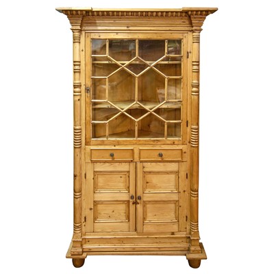 Lot 229 - A 19th century Cornish pine standing corner cupboard.