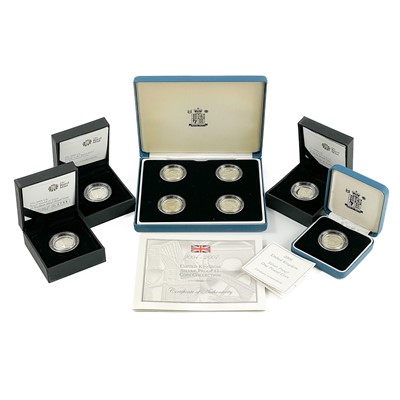 Lot 56 - UK Silver Proof £1 Coins 2006 to 2009 (8 coins) in Royal Mint Coin Cases.