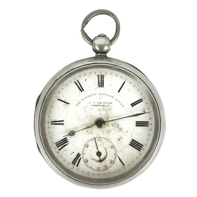 Lot 34 - Two silver cased key wind pocket watches.