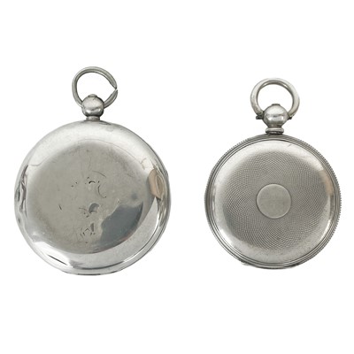 Lot 34 - Two silver cased key wind pocket watches.