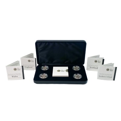 Lot 61 - UK Silver Proof Floral "Icons of a Nation" set of 4 £1 coins