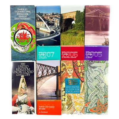 Lot 63 - Uncirculated £1 Royal Mint Coins 1983 to 2009 in Royal Mint Packaging (x12 coins)