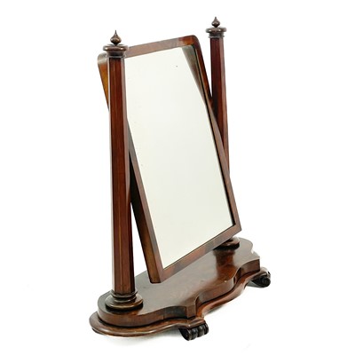 Lot 1913 - An early Victorian mahogany swing toilet mirror.