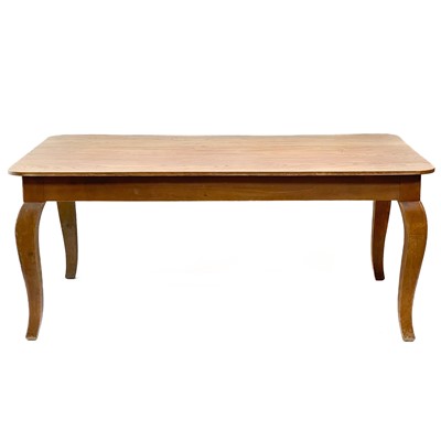 Lot 192 - A French elm dining table.