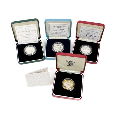 Lot 66 - UK Silver Proof £2 Coins 1995-1997 in Royal Mint Boxes.