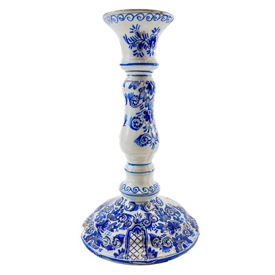 Lot 256 - A late eighteenth century delft candle holder.