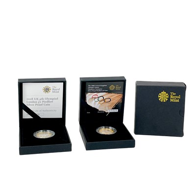 Lot 73 - UK Silver Proof Piedfort £2 Coins 2008 in Royal Mint Boxes.